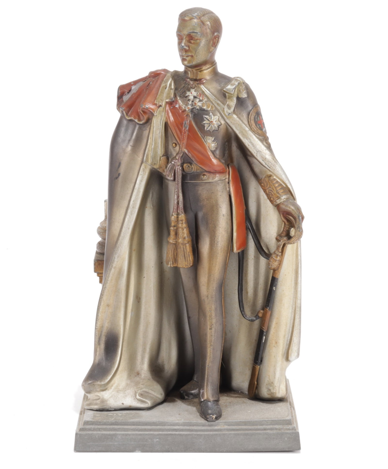Cold Painted Metal King George IV Match Strike: Cold Painted Metal King George IV Match Strike 8.75" H Property from the estate of Seymour Stein.