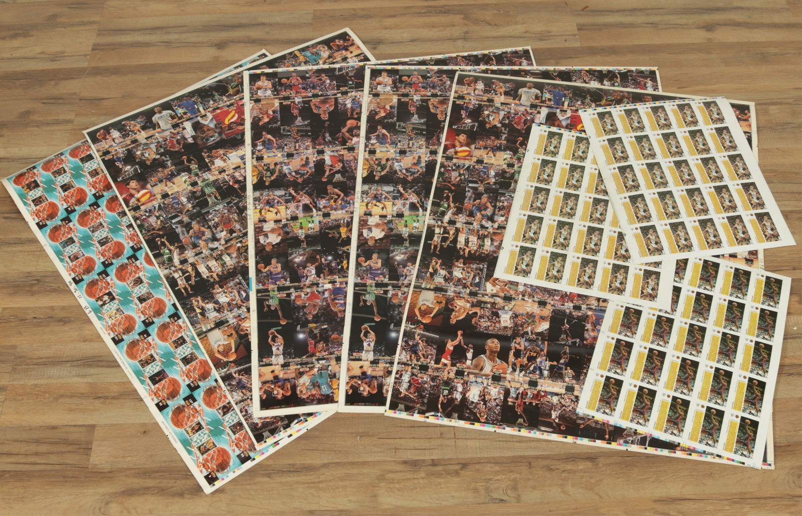 NBA Trading Cards -  8 Uncut Proof Sheets (1 of 4)