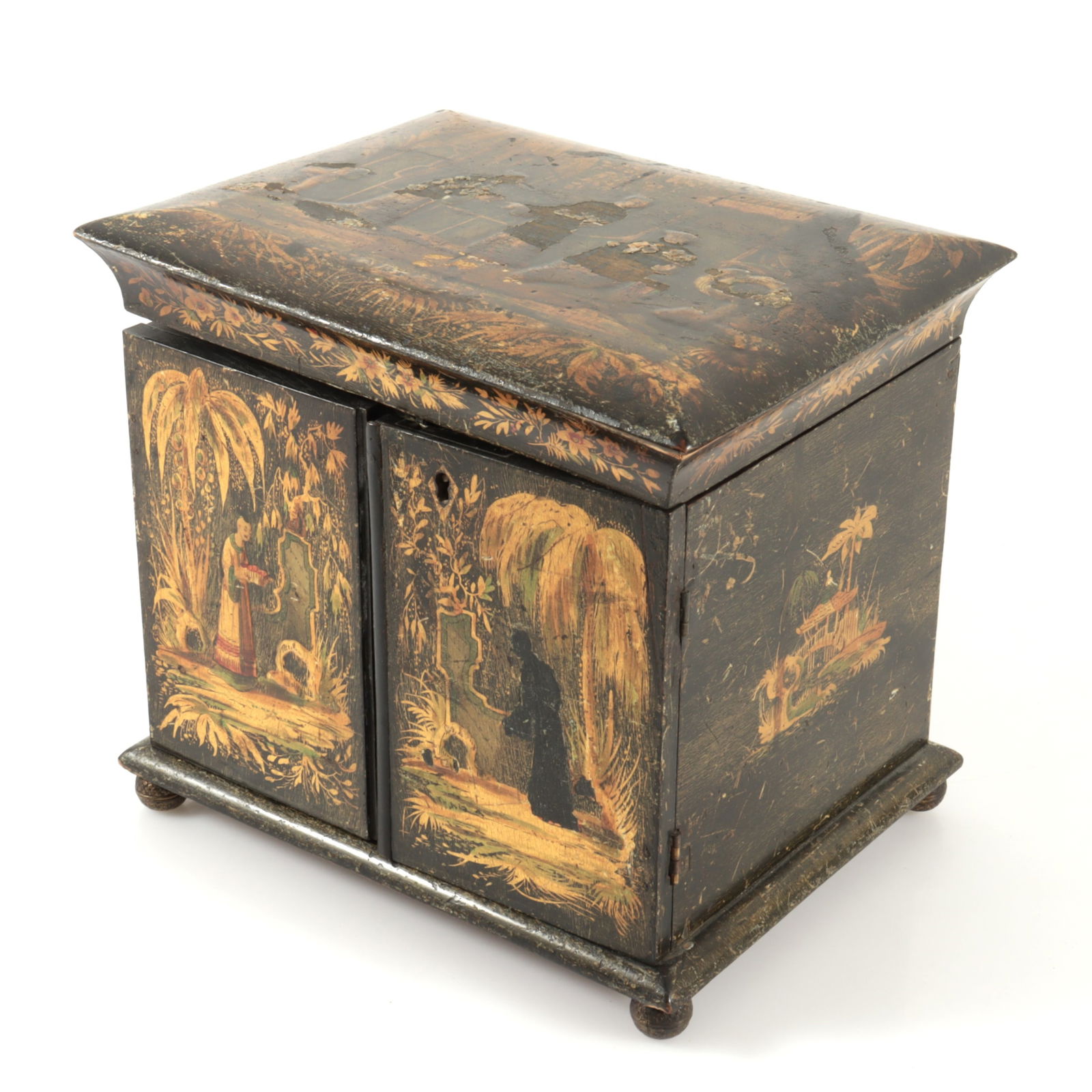 Chinoiserie Decorated Painted Jewelry Chest (1 of 5)