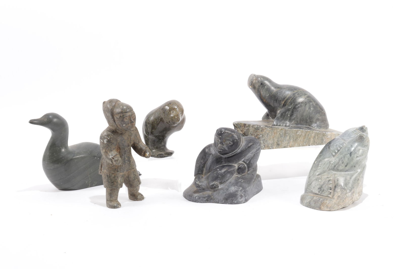 Group of Inuit Carved Soapstone Figures (1 of 11)