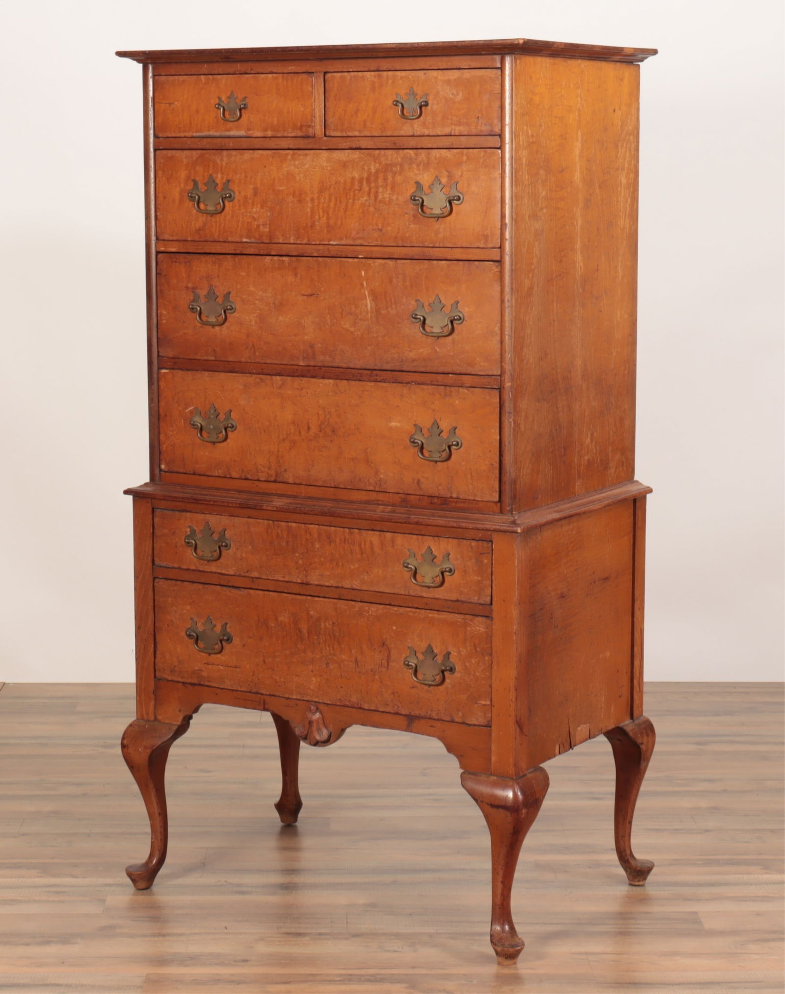 Queen Anne Style Maple Highboy (1 of 11)