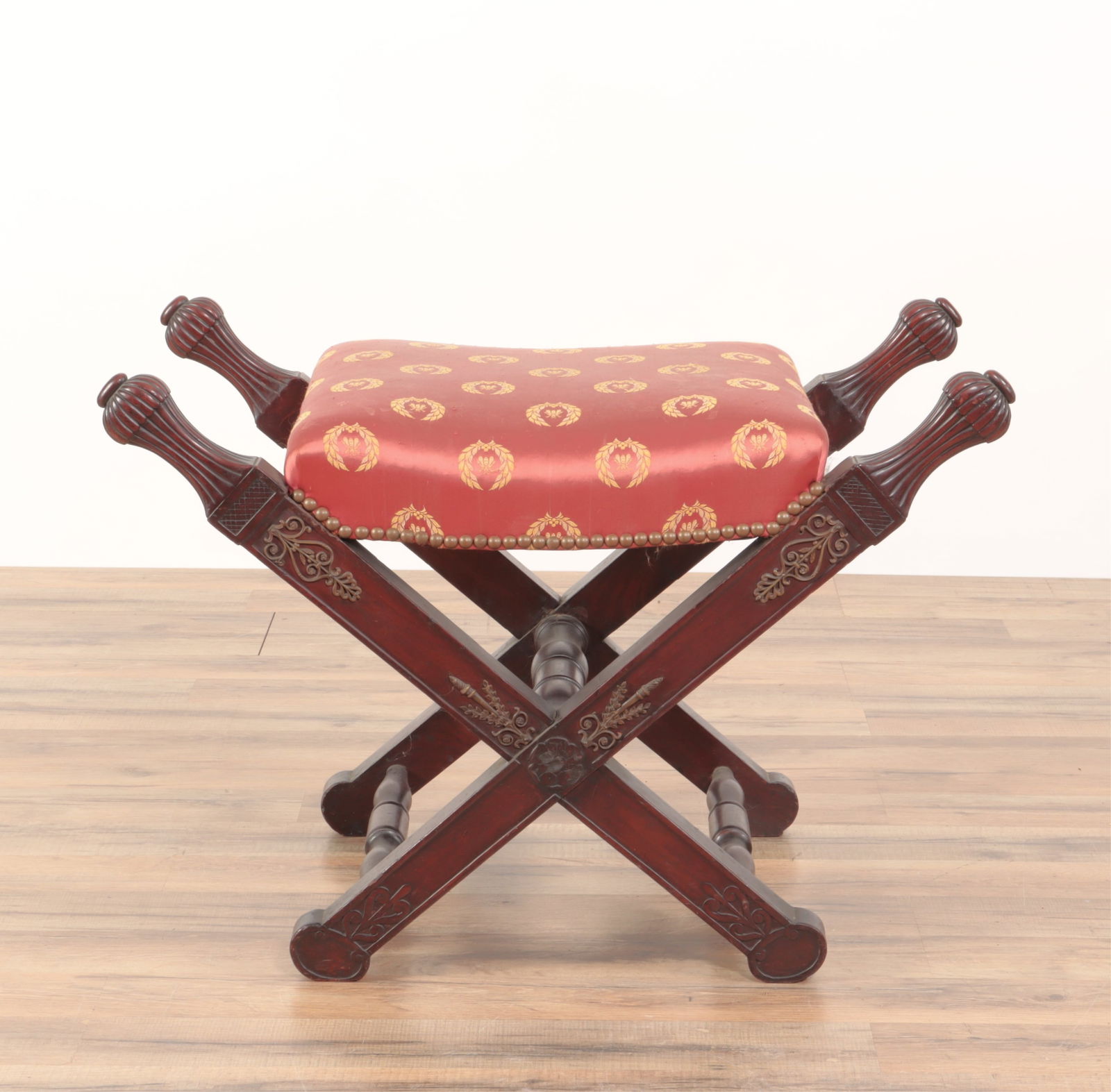 Empire Style Brass Mounted Mahogany Bench (1 of 5)