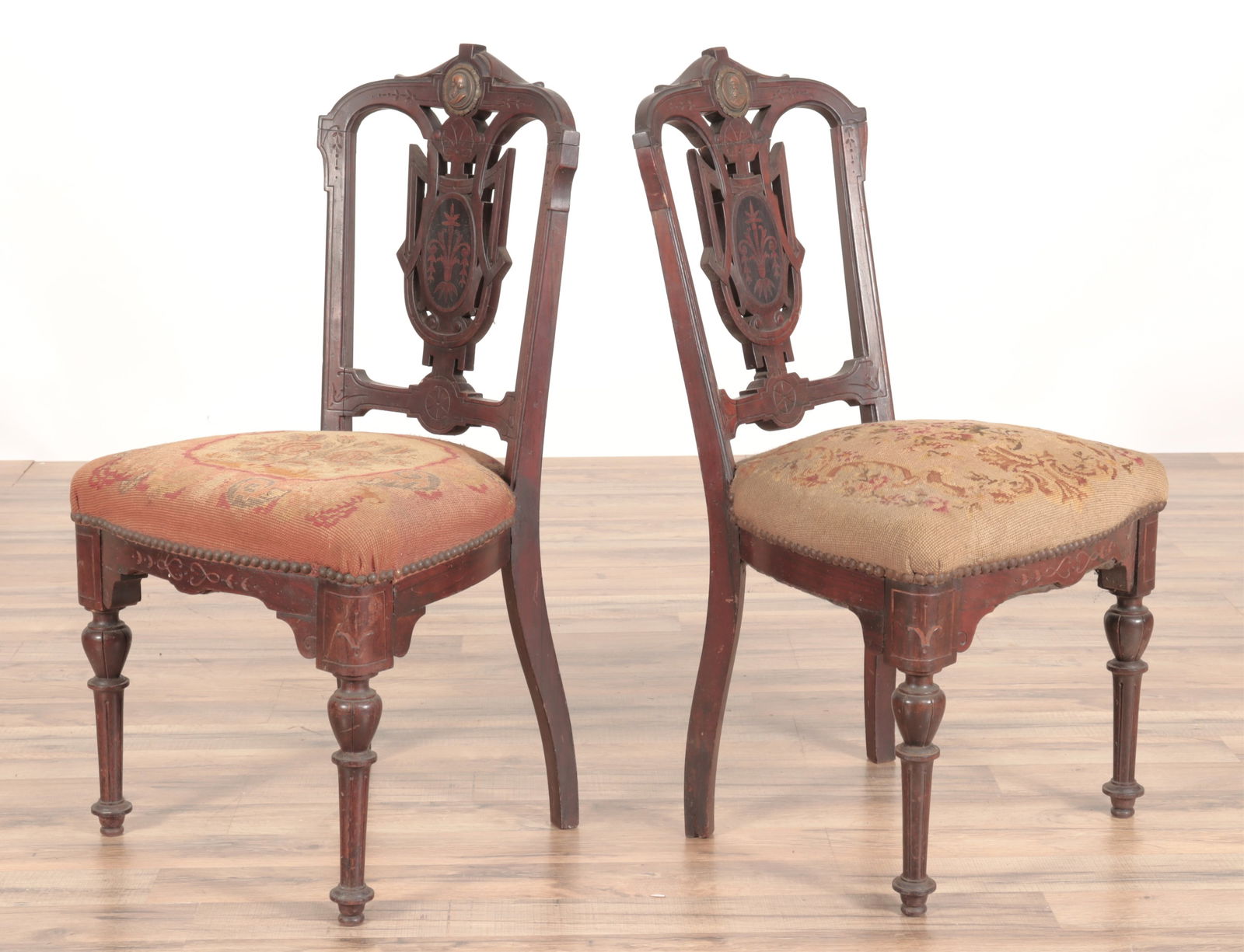 Pair of Aesthetic Movement Rosewood Side Chairs (1 of 8)