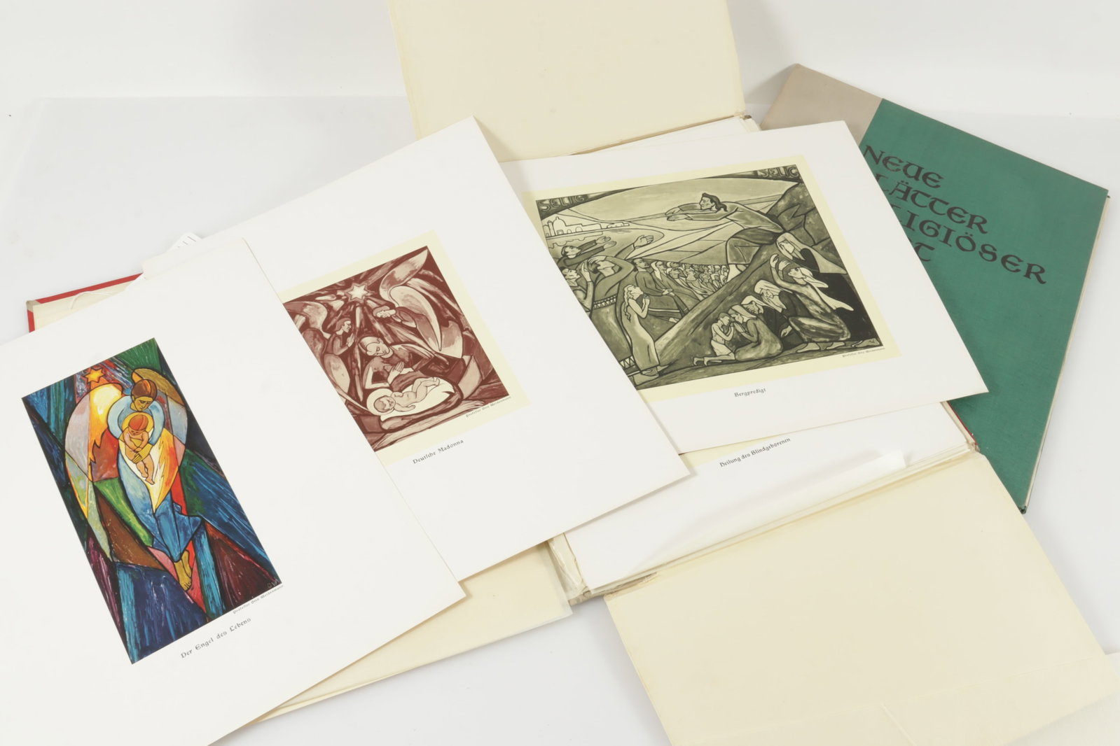 Otto Weidenmann - Religious Art: Blaccer Religious Art Folios - 26 total pieces of art.Red Folio - 15 pieces, Green Folio - 11 pieces 12" x 14.25"