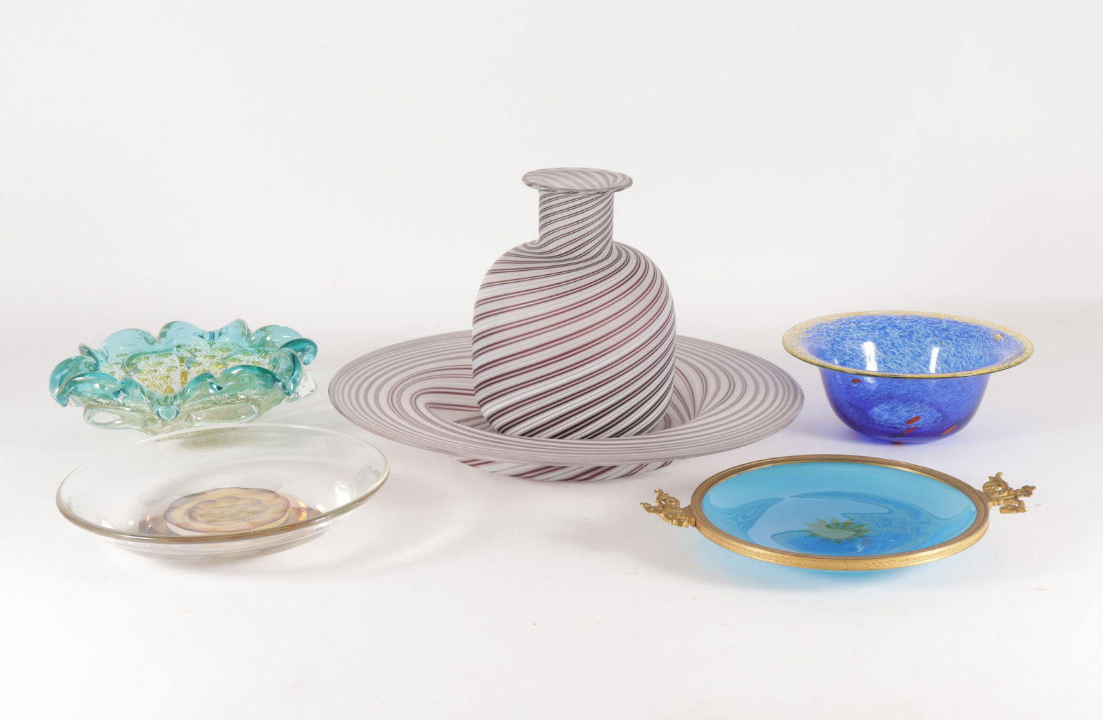 5 European Art Glass Bowls - Vase (1 of 8)