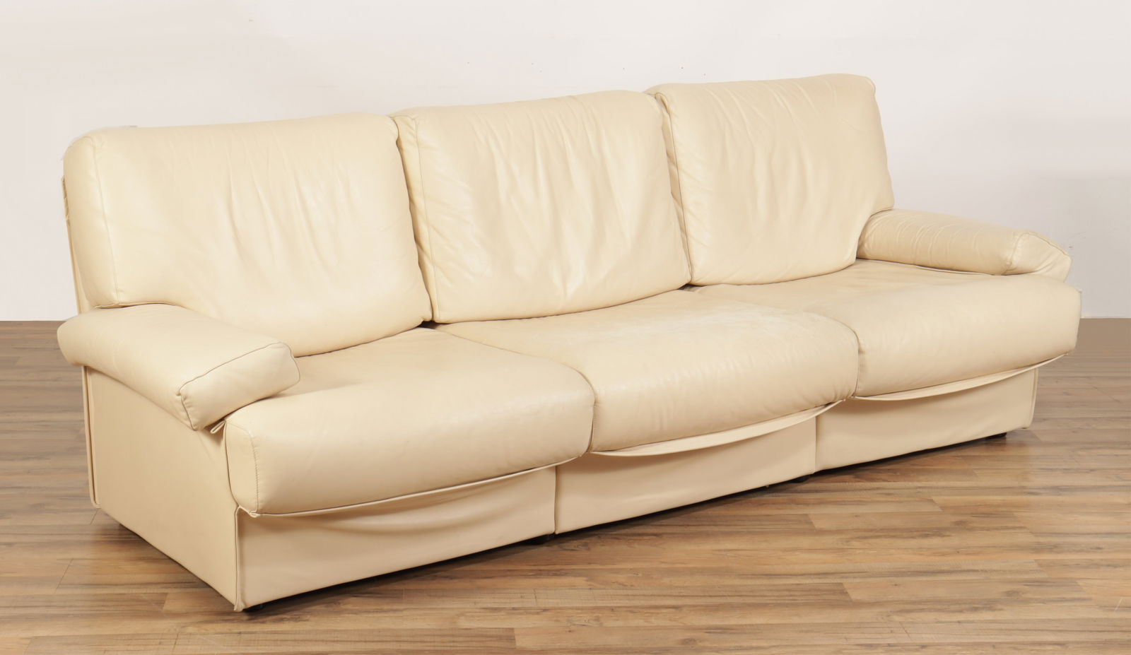 Bushnelli Beige Leather Sofa (1 of 6)