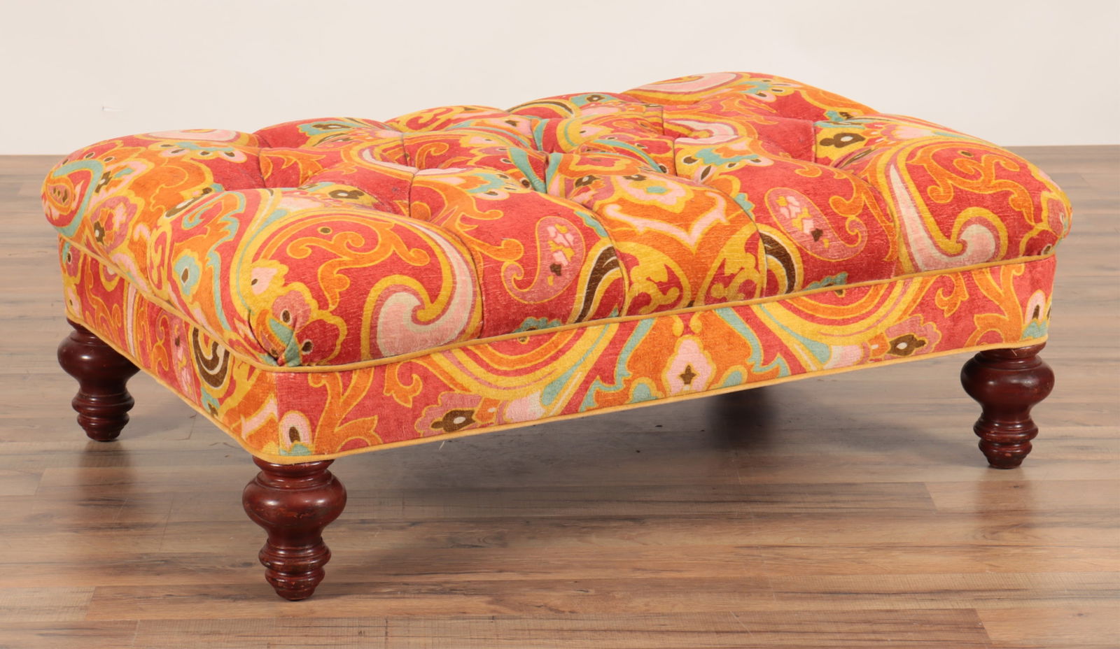 George Smith Style Cherry Stained Ottoman (1 of 6)