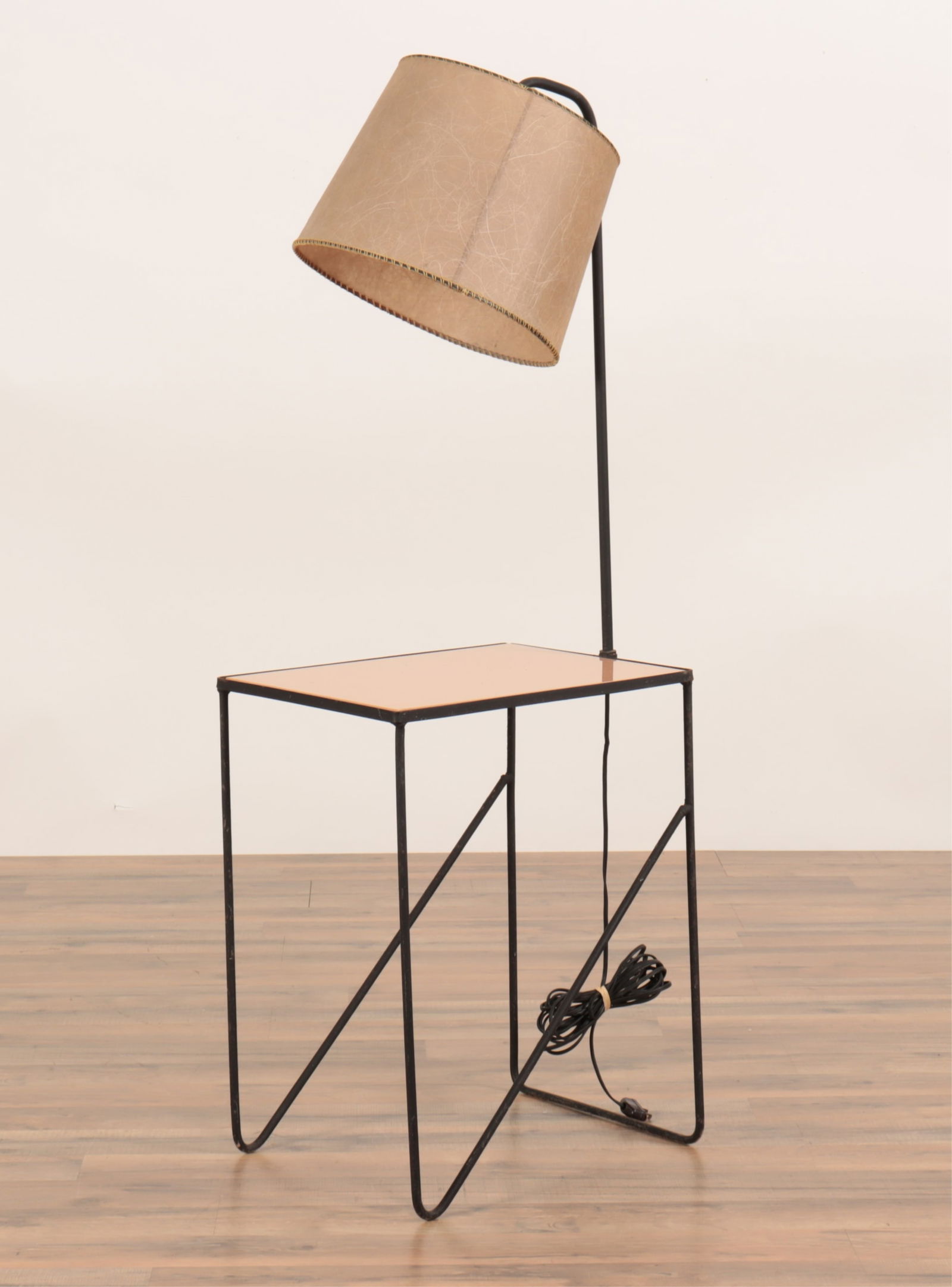 MCM Umanoff Style Metal Hairpin Floor Lamp Table (1 of 5)