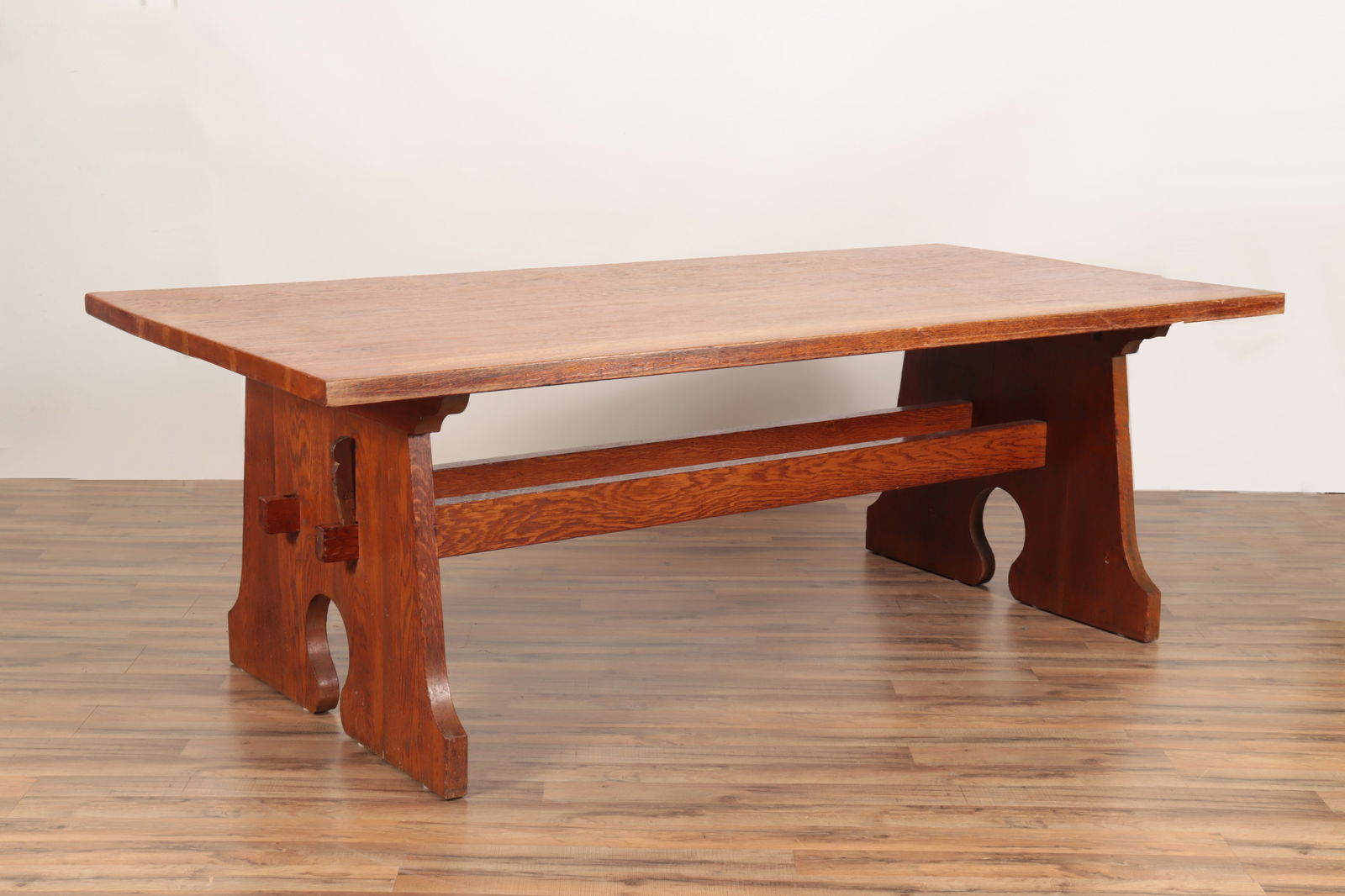 Arts & Crafts Oak Library Table (1 of 6)