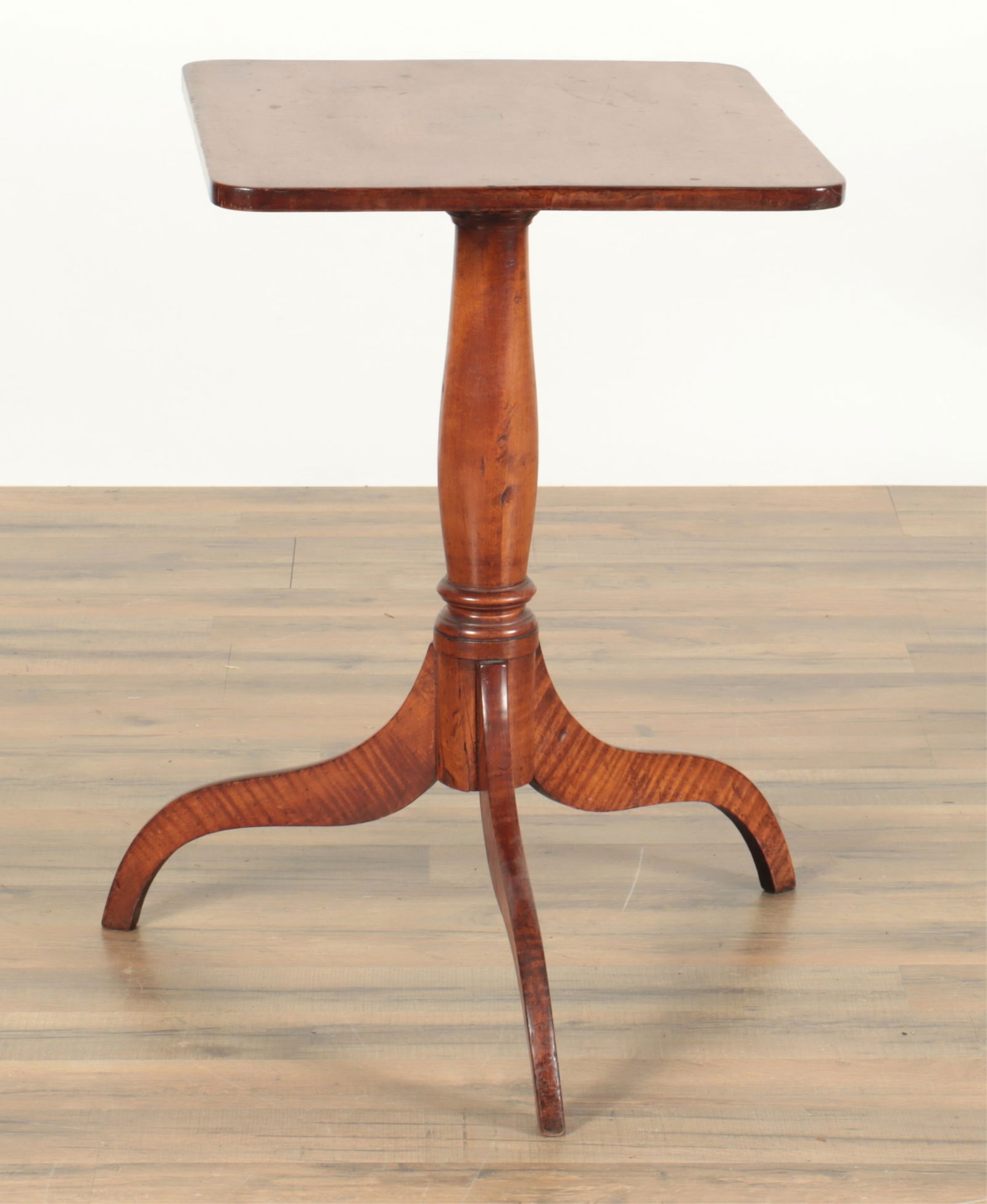 Late Federal Tiger Maple Tilt-Top Table, 19th C. (1 of 5)