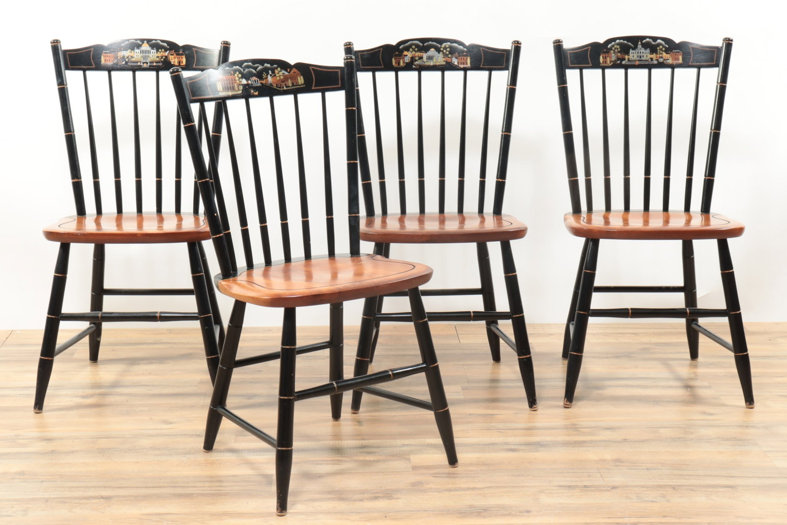 Four Hitchcock New England State House Side Chairs: Hitchcock - Hartford, Augusta, Montpelier, Concord State House Side Chairs, limited edition, numbered 34.5" H x 17" W x 19" D