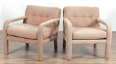 Milo Baughman - Pair Upholstered Armchairs