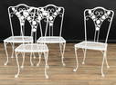 Four Woodard 'Daisy' Iron Patio Chairs