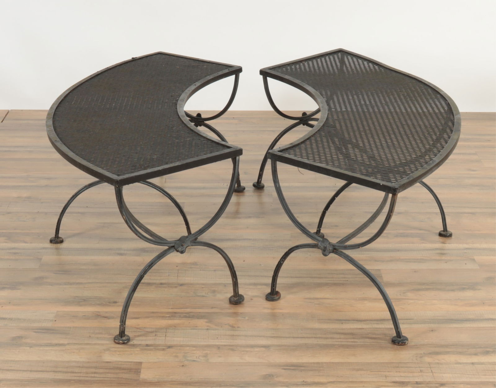 Pair of Woodard Crescent Form Outdoor Benches (1 of 4)