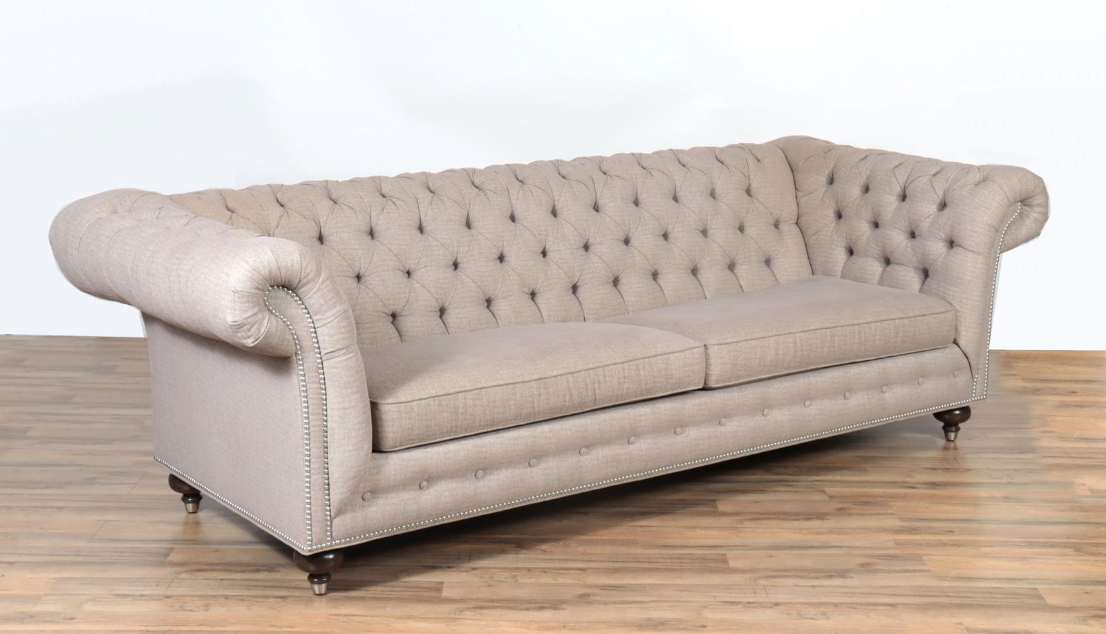 Ethan Allen Tufted Roll Arm Sofa (1 of 6)