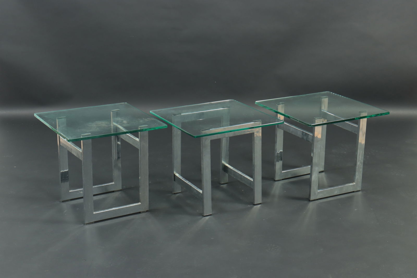 Three Milo Baughman Style Chrome Side Tables (1 of 7)