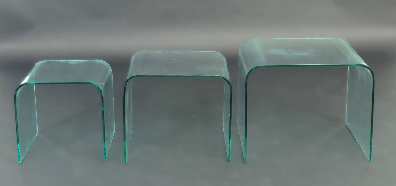 Angelo Cortesi Glass Waterfall Nesting Tables (1 of 6)