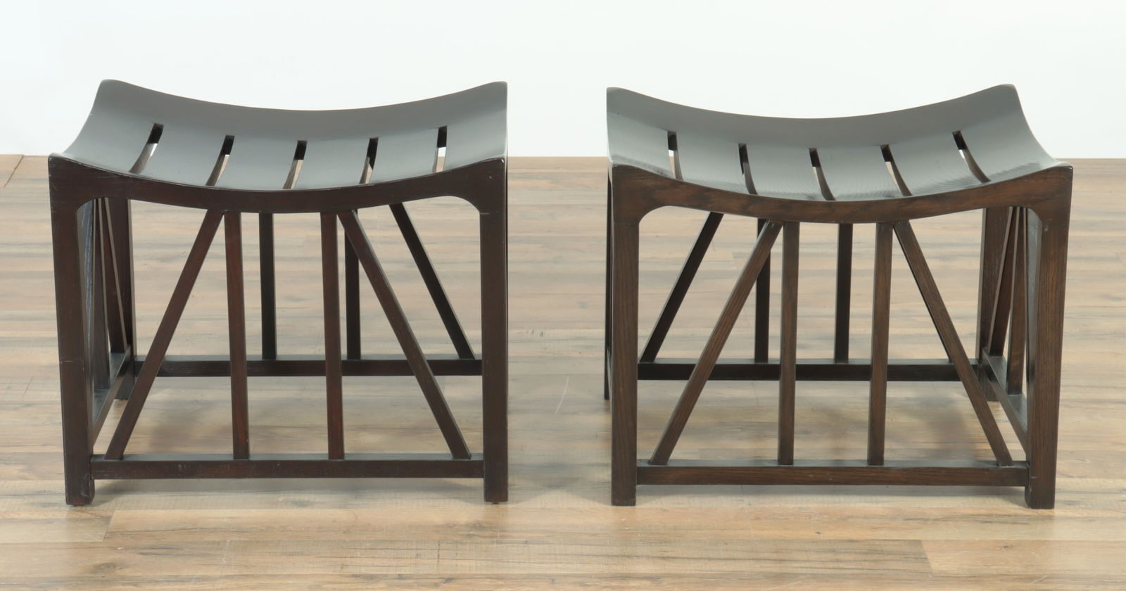 Pair of Jasper Furniture 'Bridge' Stools (1 of 4)