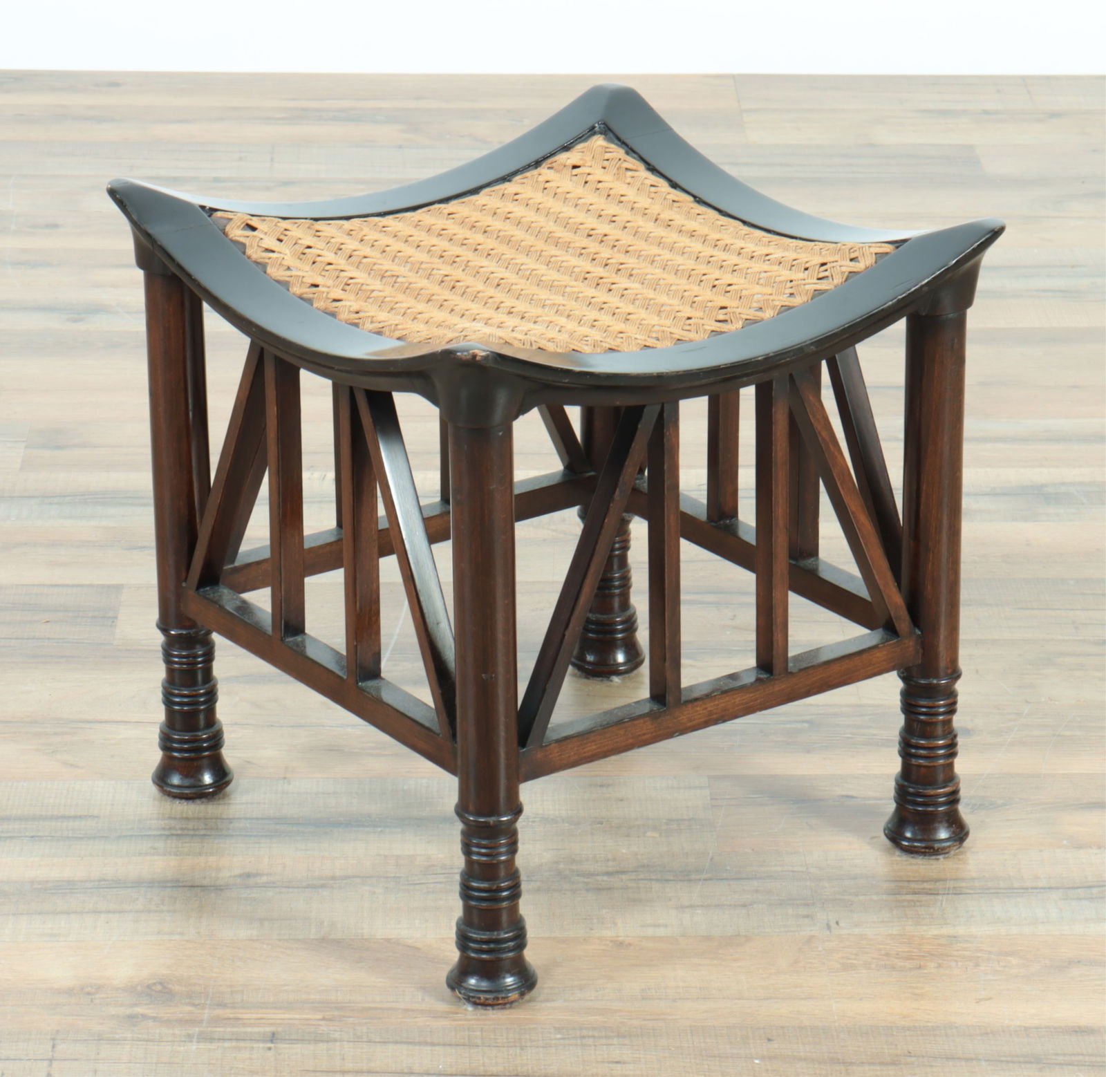 Ebonized Beechwood Thebes Stool (1 of 4)