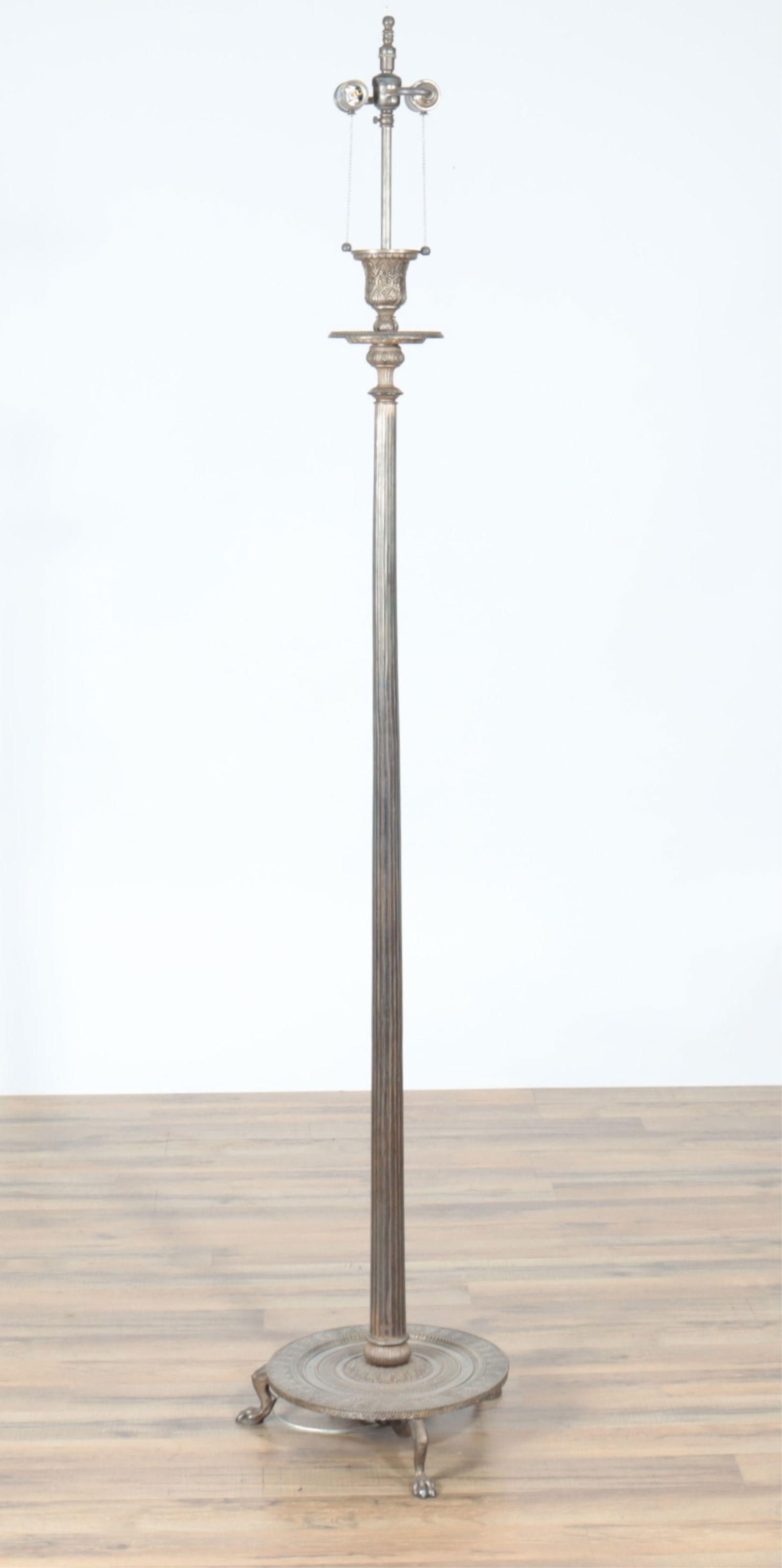 J. E. Caldwell Style Silvered Metal Floor Lamp (1 of 8)