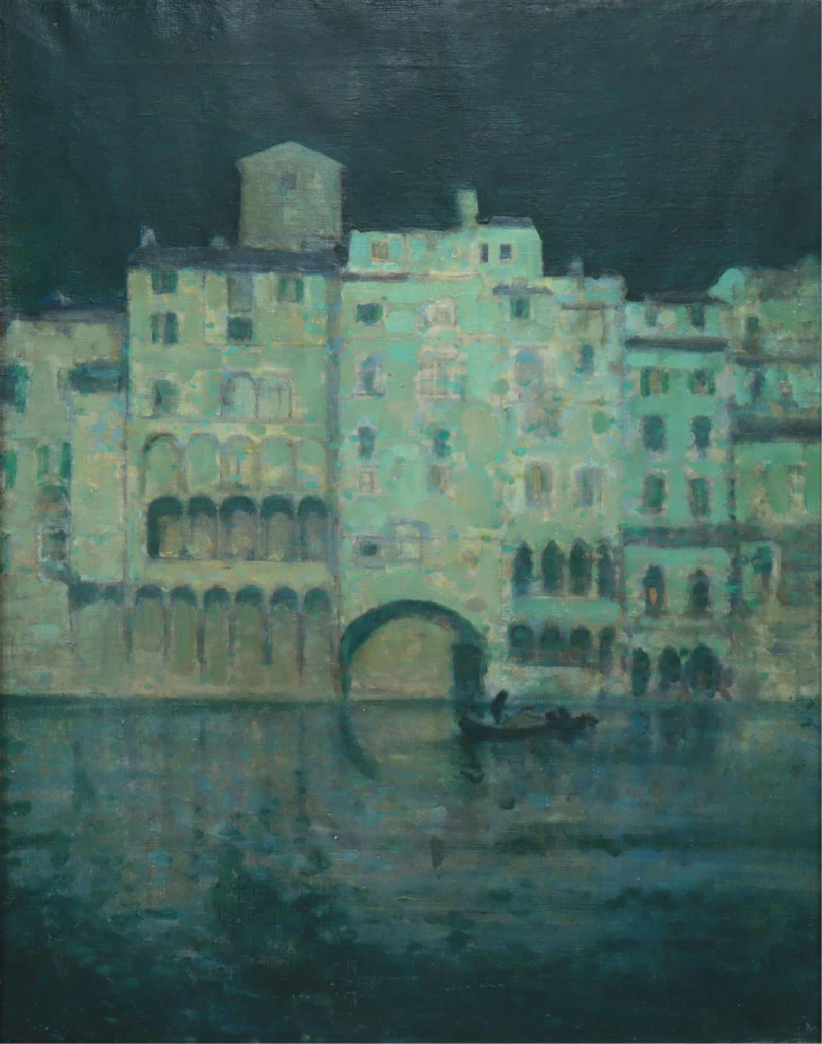 Unknown Artist - Venetian Canal Scene O/C, Signed (1 of 7)