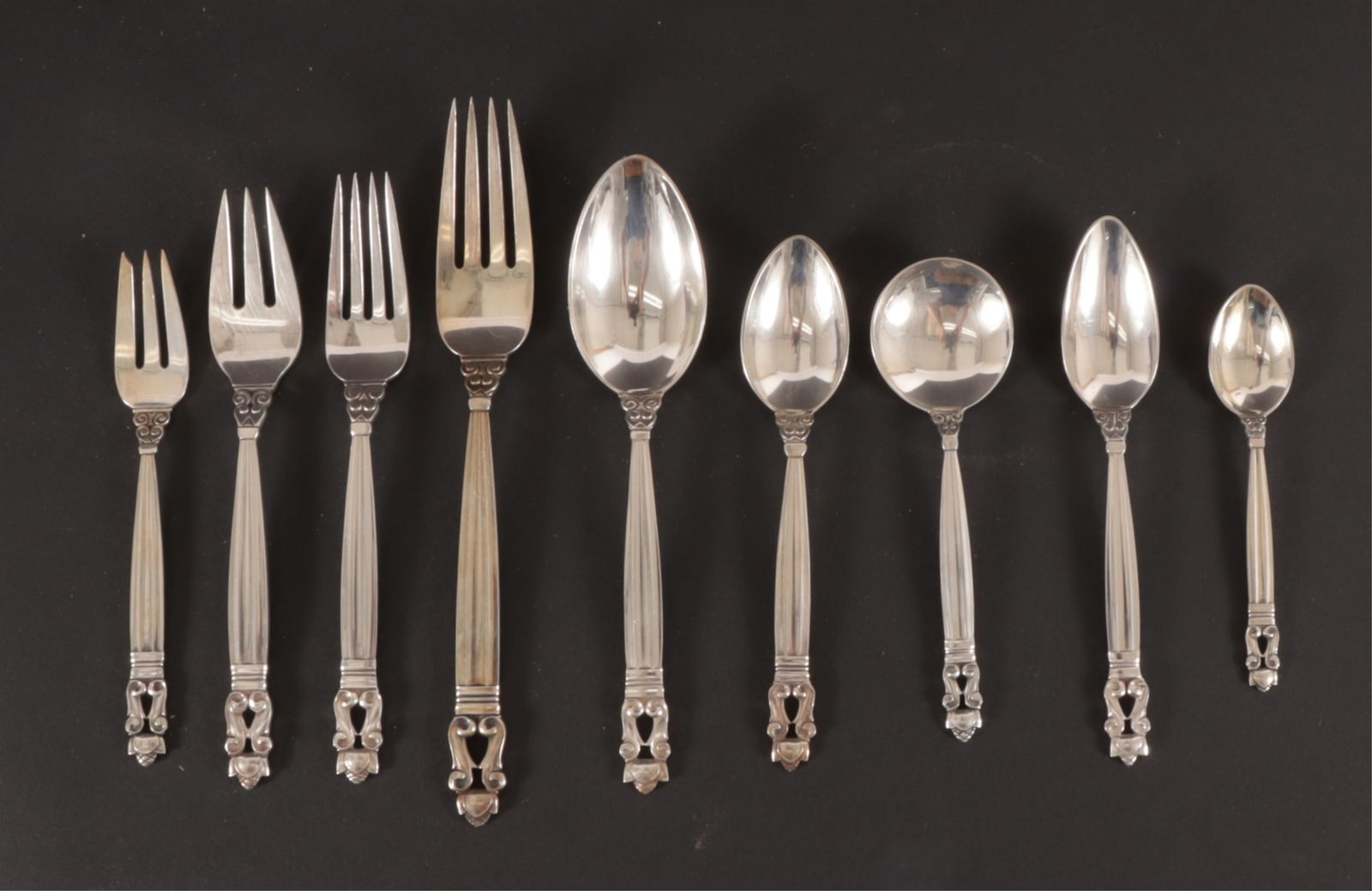 Georg Jensen Acorn Sterling Flatware Service (1 of 11)