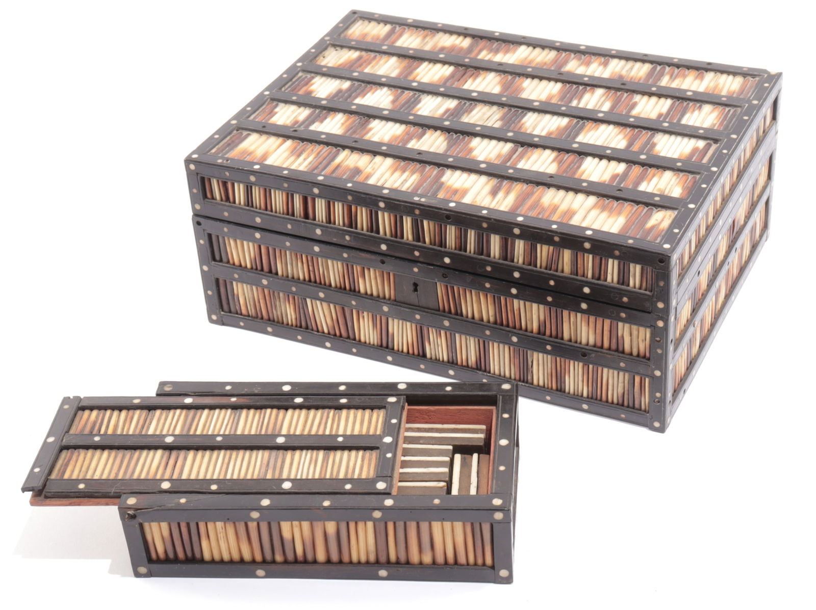 Colonial Inlaid Porcupine Quill Boxes (1 of 10)