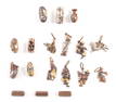 19/20th C Mixed Metal Ojime Beads, Menuki Pendants