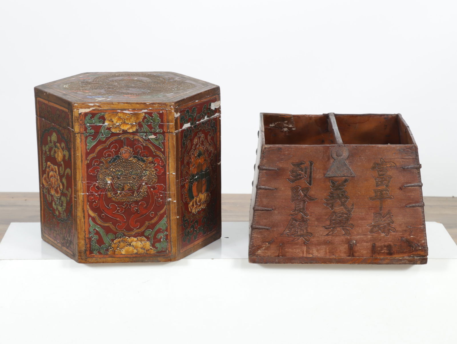 Antique Chinese Boxes - Rice Container, Lacquer (1 of 3)