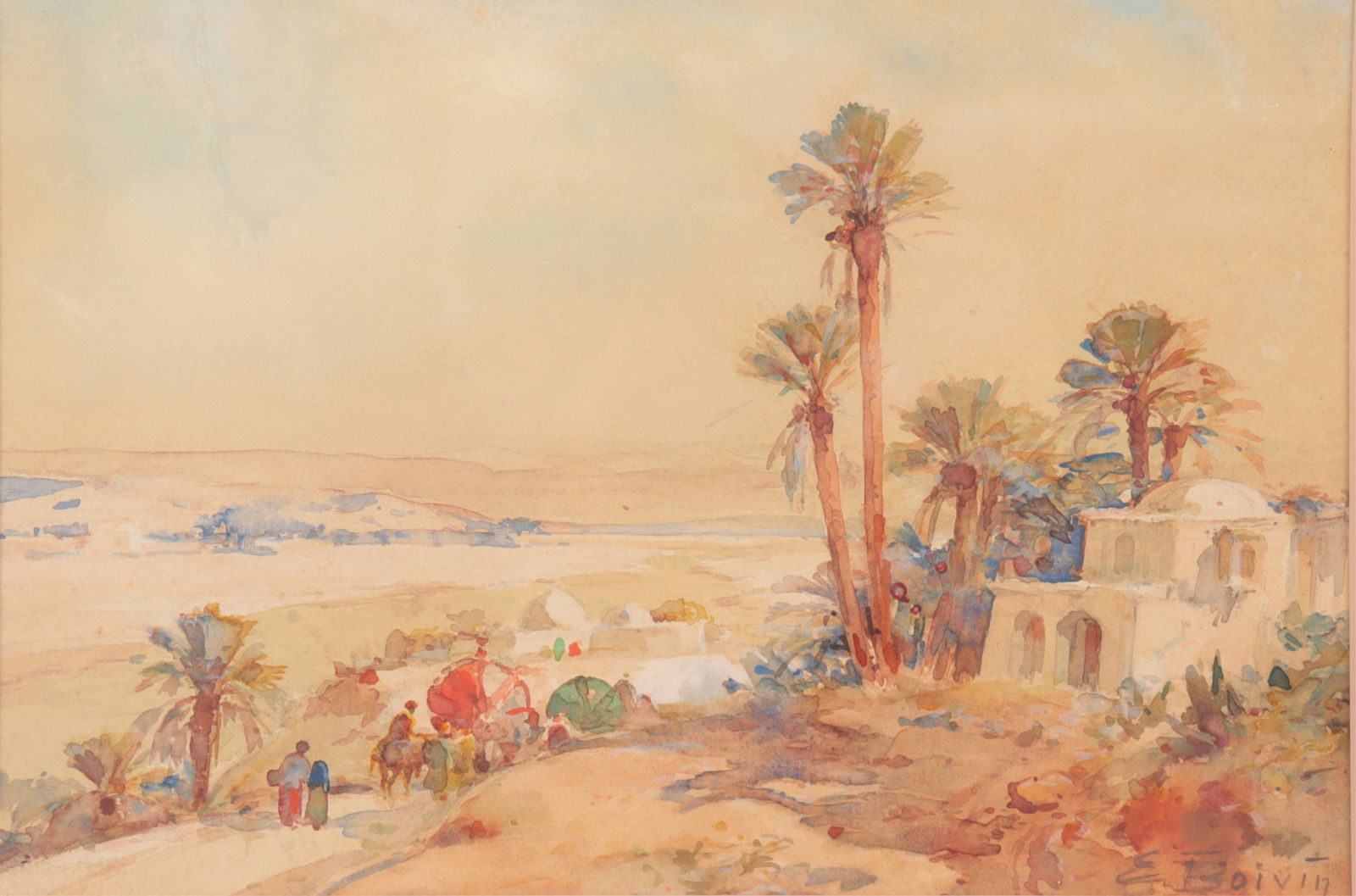 Emile Boivin - Walking Along the Road - Gouache (1 of 18)