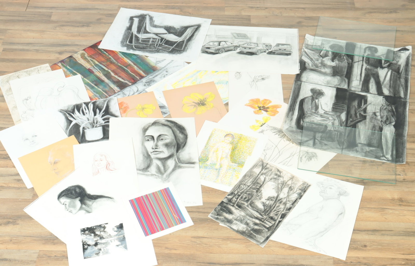 Geraldine (Gerry) Marshall - Drawings: Geraldine (Gerry) Zampiello Marshall, American, 1936-2022, Portraits, floral, still life and landscape drawings on paper, a painting on canvas and small assemblage. Biography: Geraldine ?Gerry? Marsha