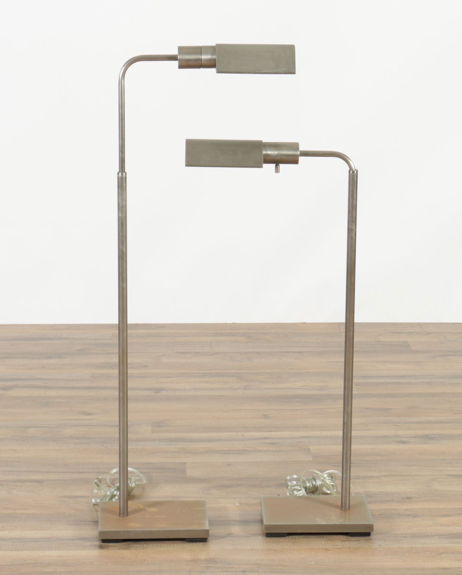 Pair of Contemporary Brushed Metal Reading Lamps (1 of 5)
