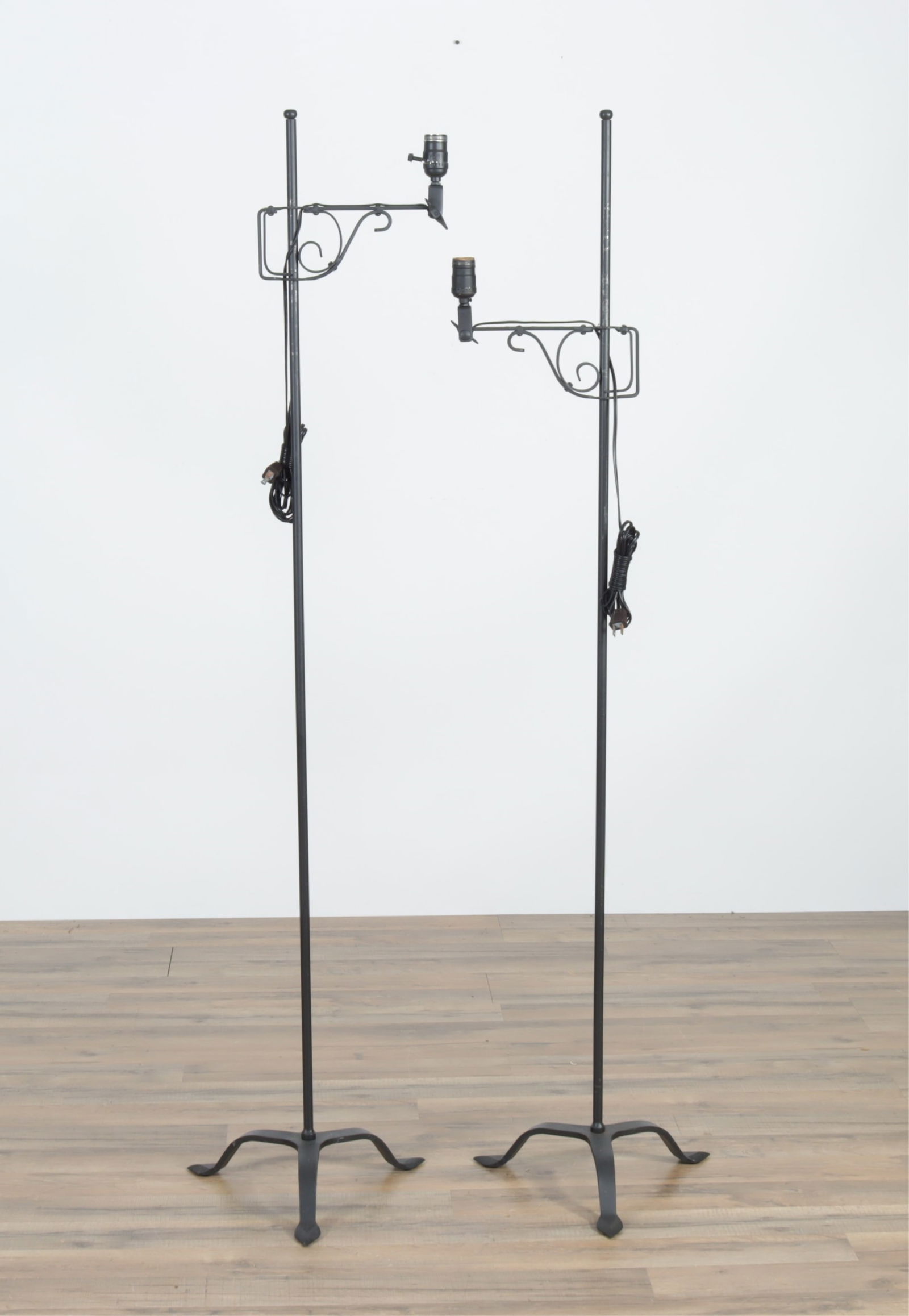 Pair of Baroque Style Iron Floor Lamps (1 of 4)