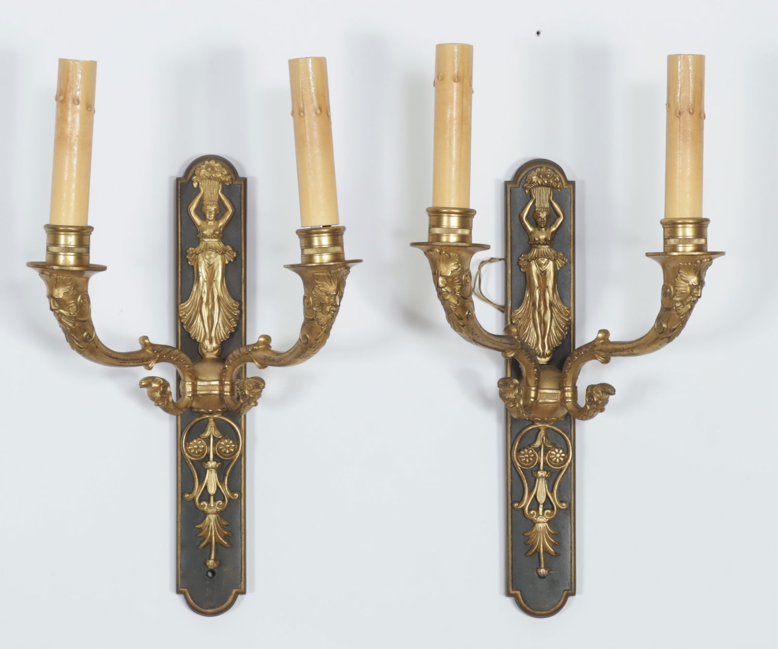 Pair of Empire Style Ormolu & Bronze Sconces (1 of 5)