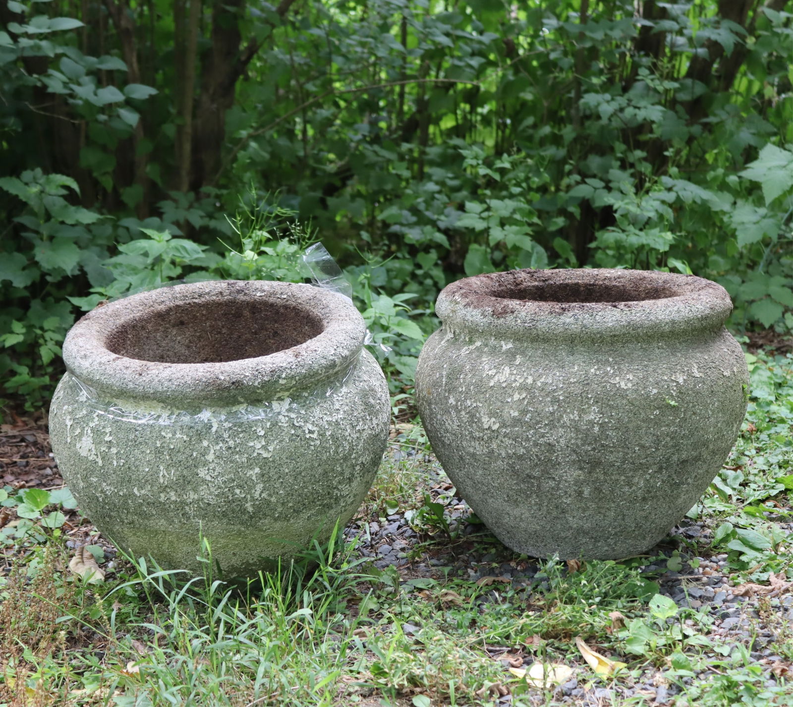 Pair of Cast Cement Garden Urns (1 of 4)