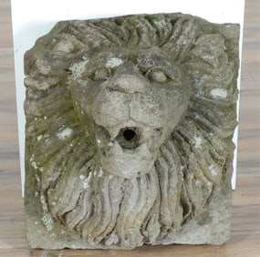Cast Cement Lion Head Fountain