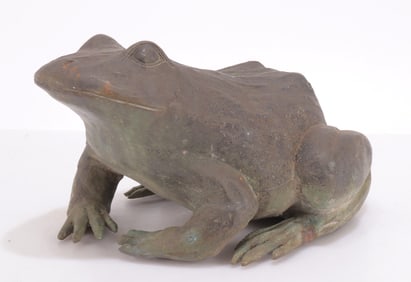 Bronze Patinated Garden Frog