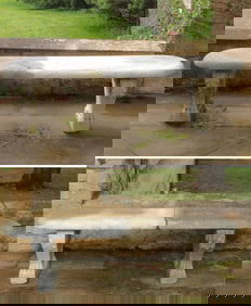 Pair of Italian Marble Benches, 19th C.