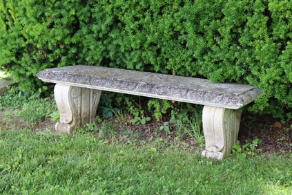Renaissance Style Cement Garden Bench