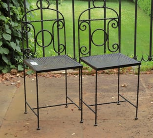 Pair of Renaissance Revival Iron Side Chairs