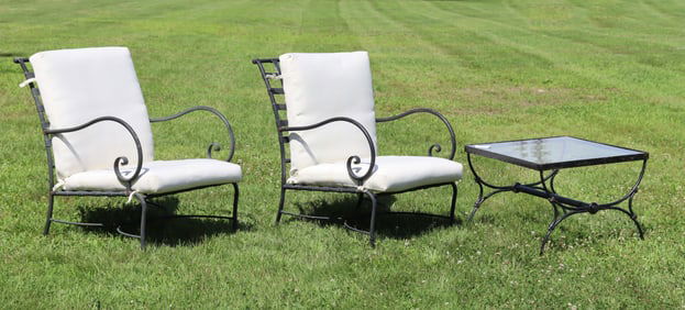 Pair of Sifas Kross Lounge Chairs & Side Table