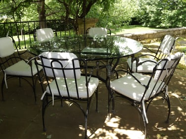 J-Art Iron Co. Panther Armchairs & Table