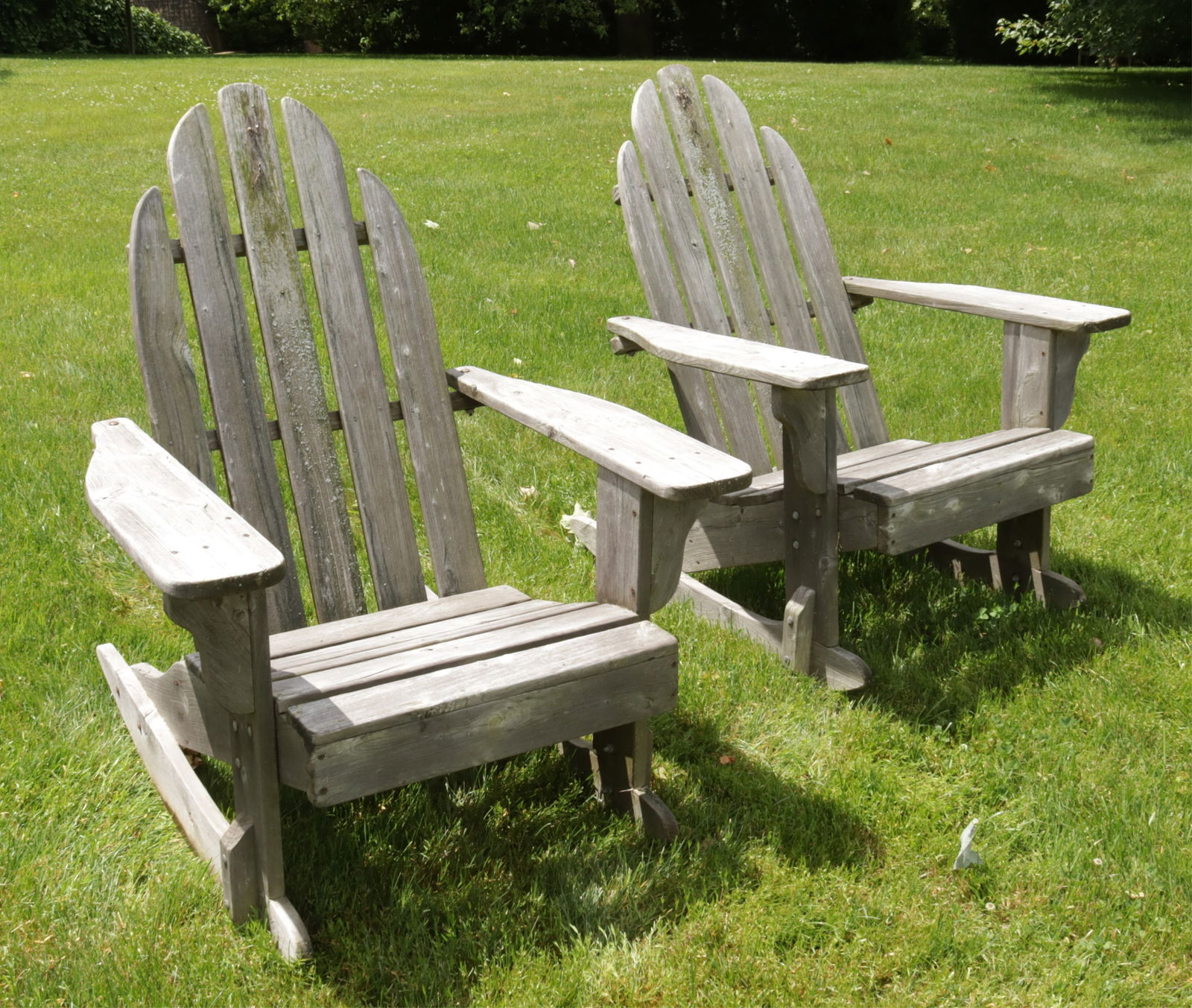 Four Teak Outdoor Adirondak Chairs (1 of 5)