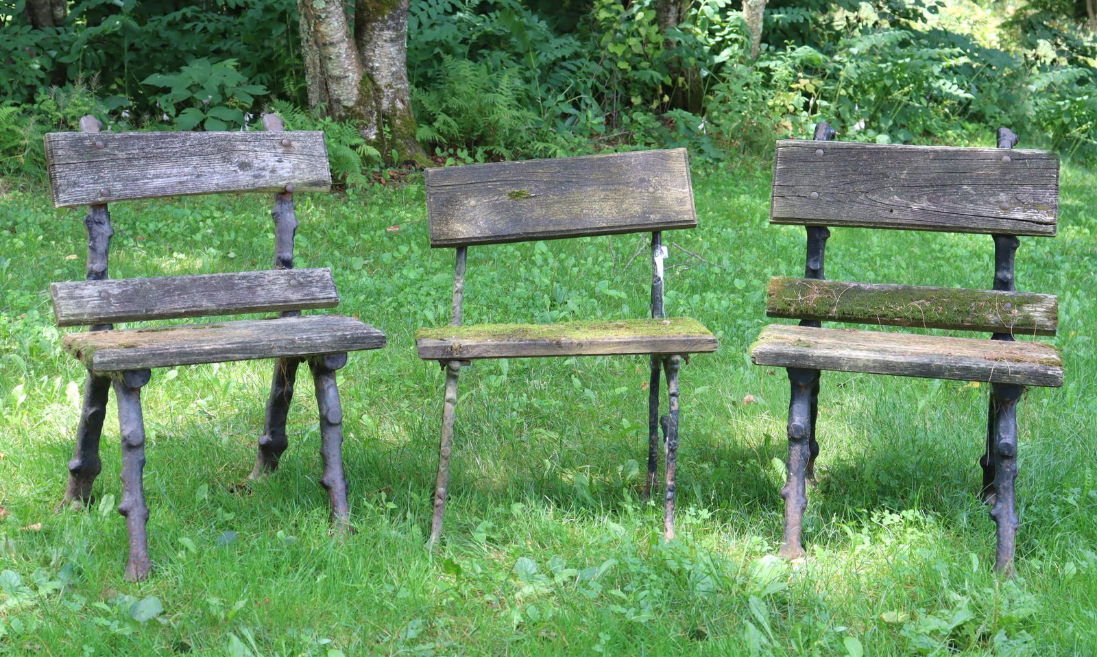Three Victorian Iron Naturalistic Garden Chairs (1 of 10)