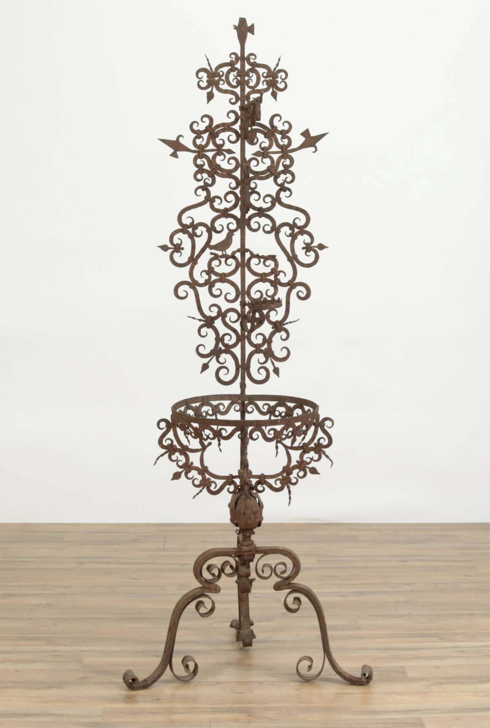 Renaissance Revival Iron Bird Plant Stand Auction