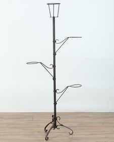 Black Painted Iron Plant Stand