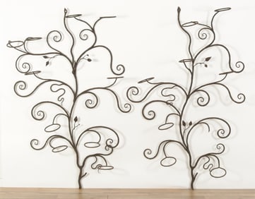 Rustic Iron Foliate Vine Plant Stands