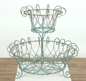 Two-Tier Wrought Iron Plant Stand