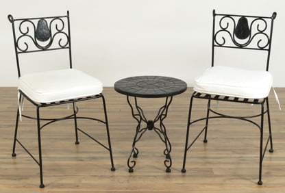 French Style Iron Bistro Table & Chairs
