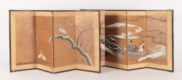 Two Japanese Table Screens